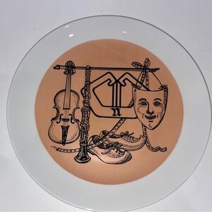 Piero Fornasetti style 10” Serving Plate ~ Musical Theatre Bavaria, Germany